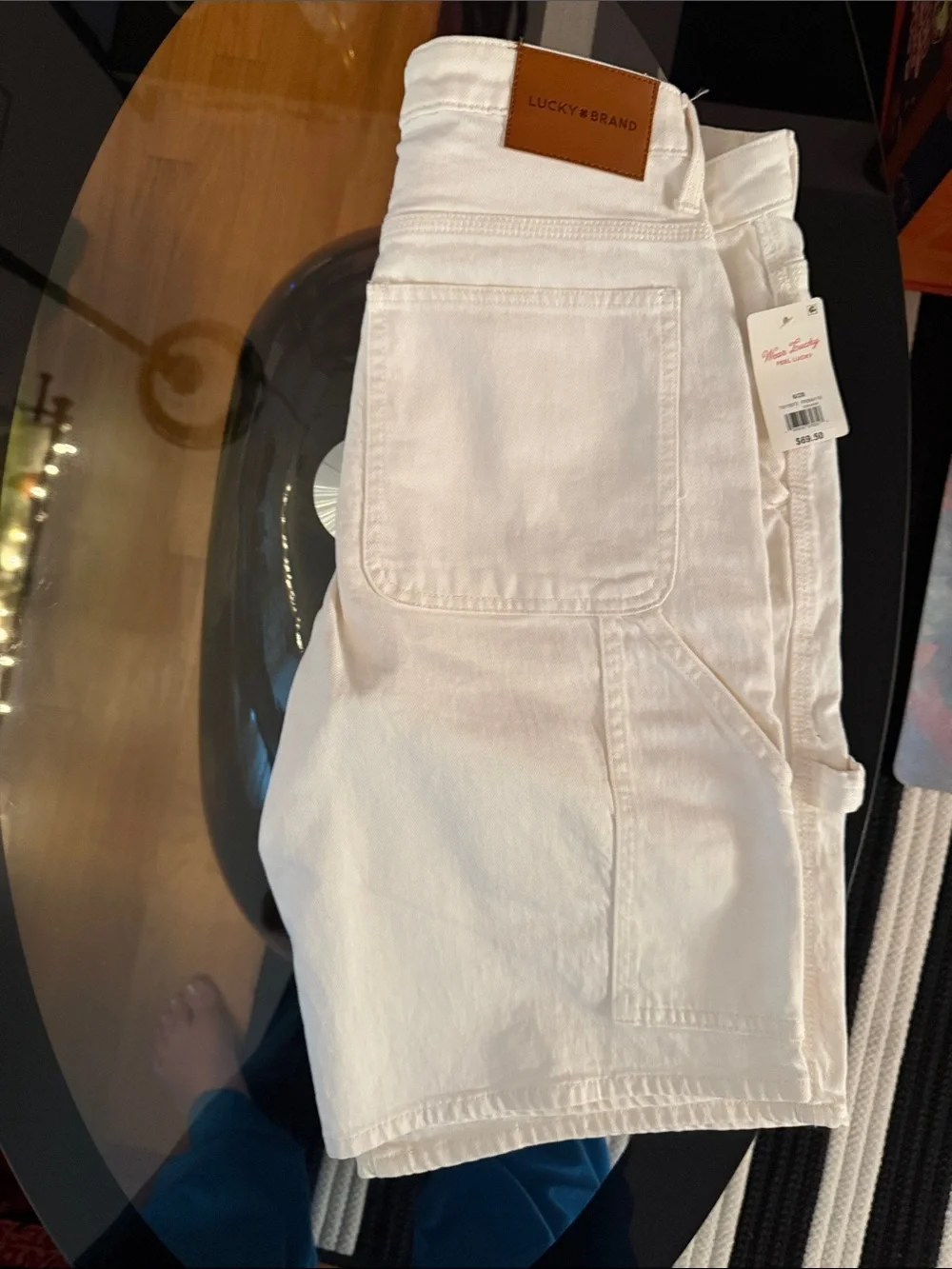 Lucky Brand Off-White Denim Bermuda Shorts